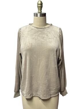Ann Taylor Outlet Batwing Long Sleeve Top Velour Velvet $60 SZ M Petite